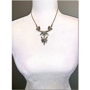 J. Crew Gold Crystal Cluster Statement Necklace NWT